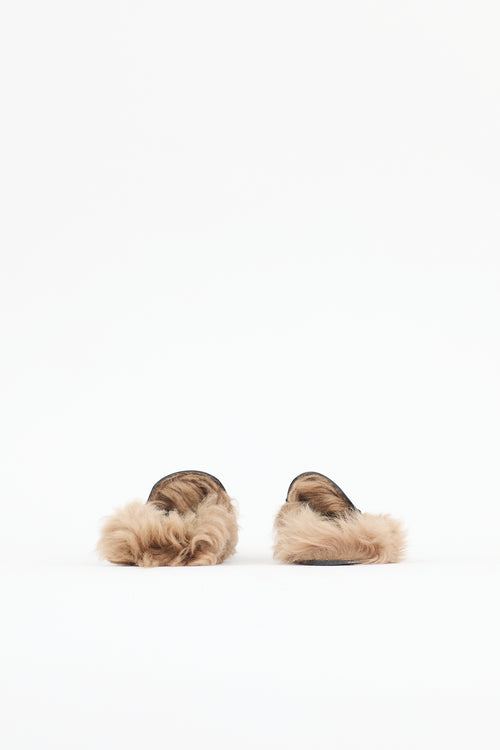 Gucci Leather & Fur Princetown Mule