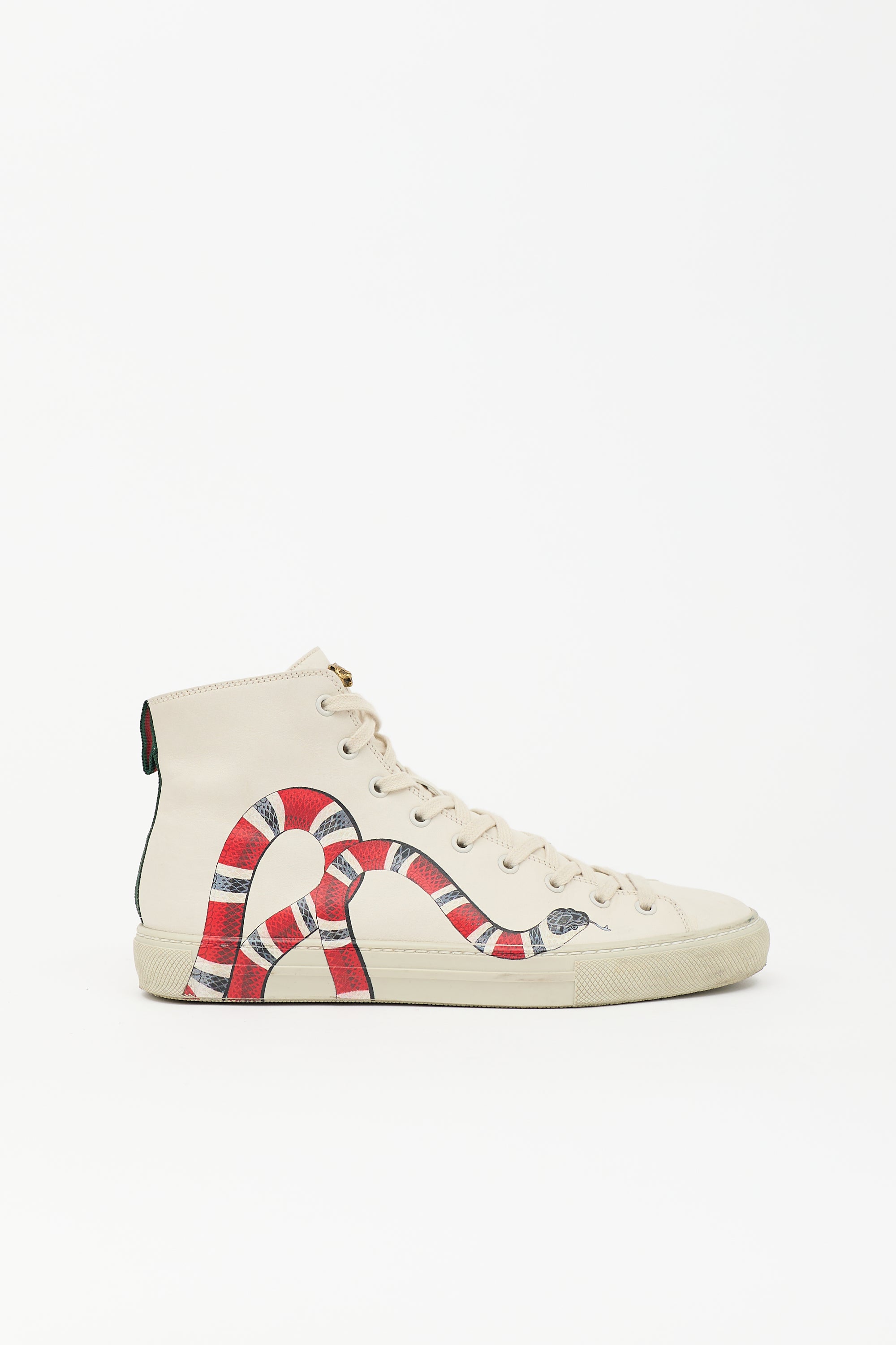 Gucci Leather Printed High Top Sneaker