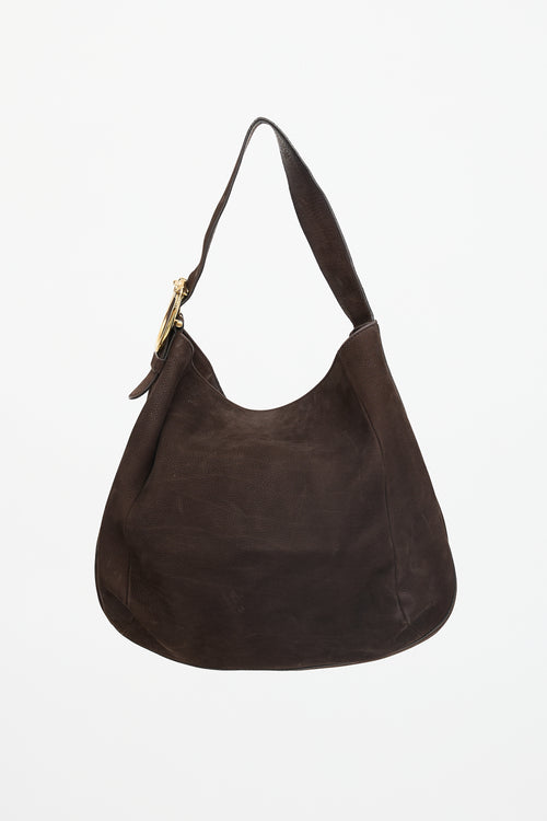 Gucci Leather Ribot Buckle Tote Bag