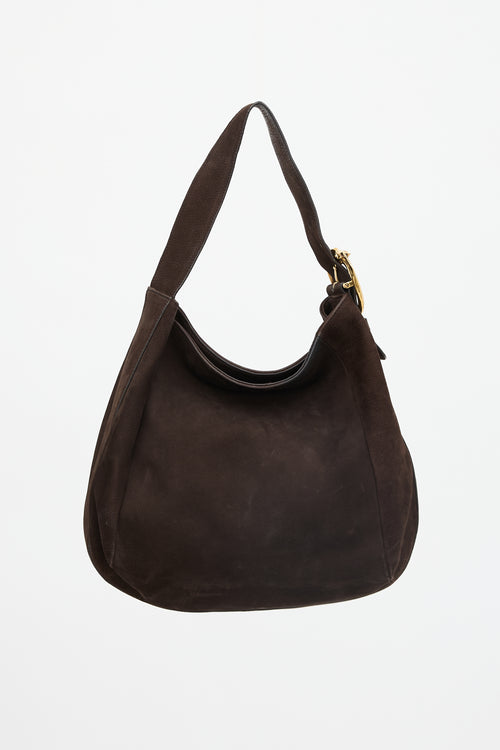 Gucci Leather Ribot Buckle Tote Bag