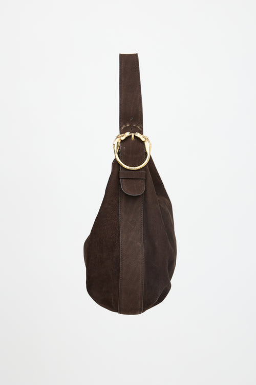 Gucci Leather Ribot Buckle Tote Bag