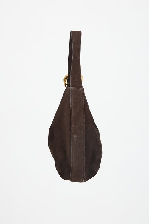 Gucci Leather Ribot Buckle Tote Bag