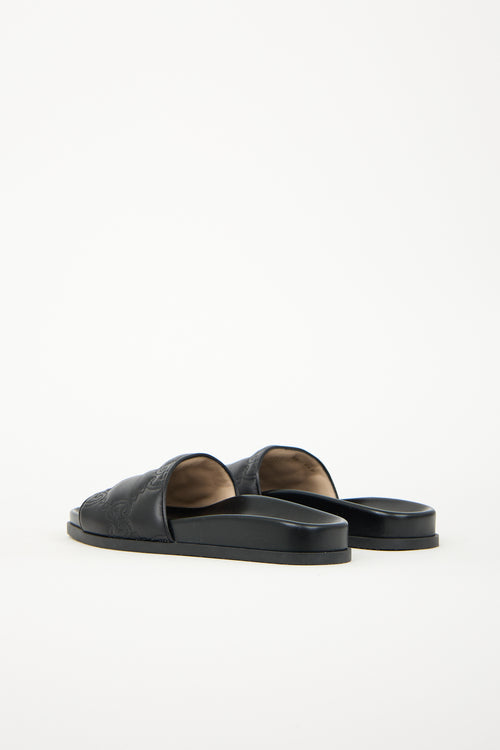 Gucci Leather Jumbo GG Slide