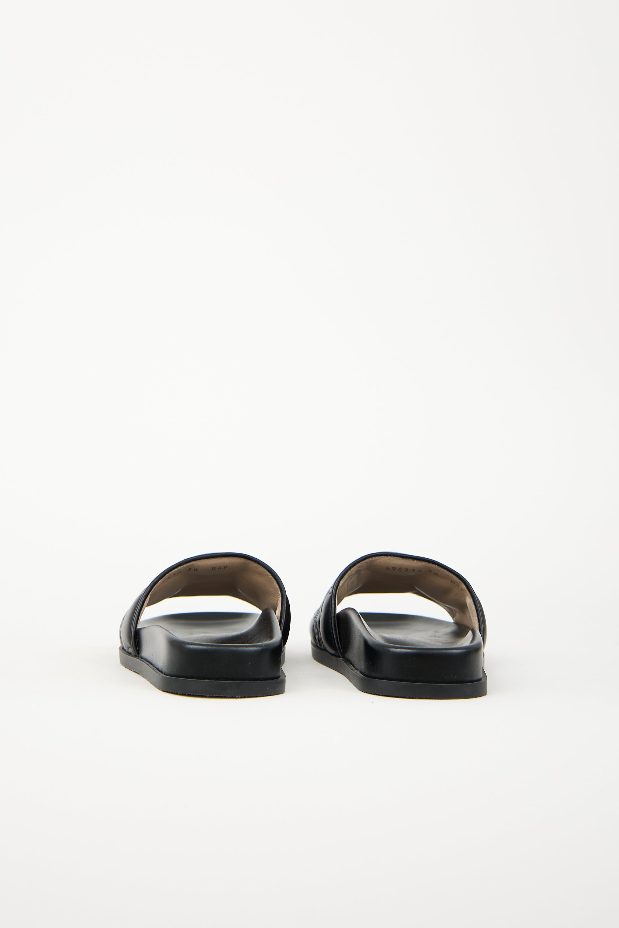 Gucci Leather Jumbo GG Slide