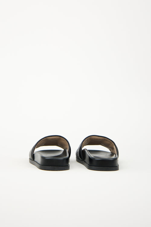 Gucci Leather Jumbo GG Slide