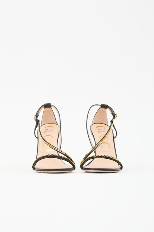 Gucci Leather Sylvie Chain Sandal