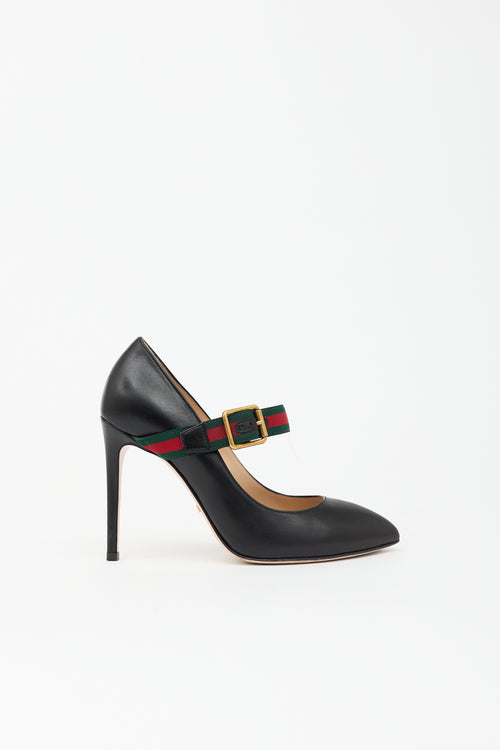 Gucci Leather Sylvie Mary Jane Pump