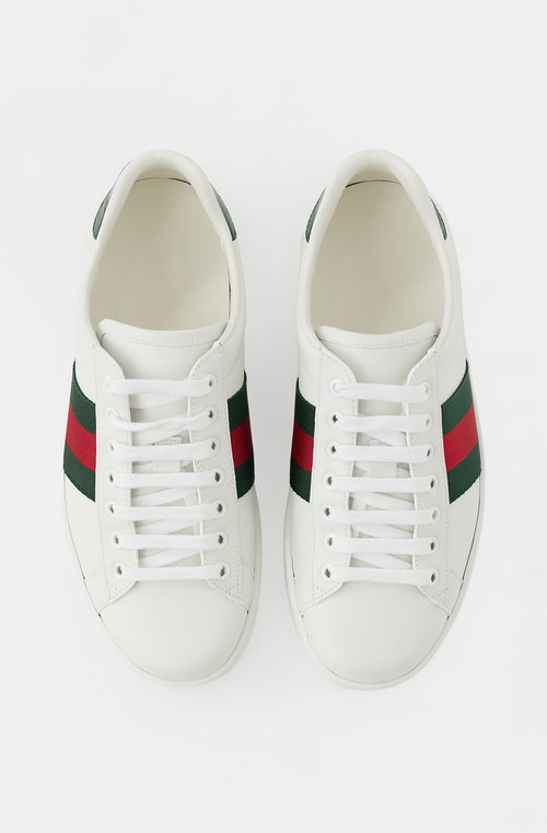 Gucci Leather Web Ace Sneaker