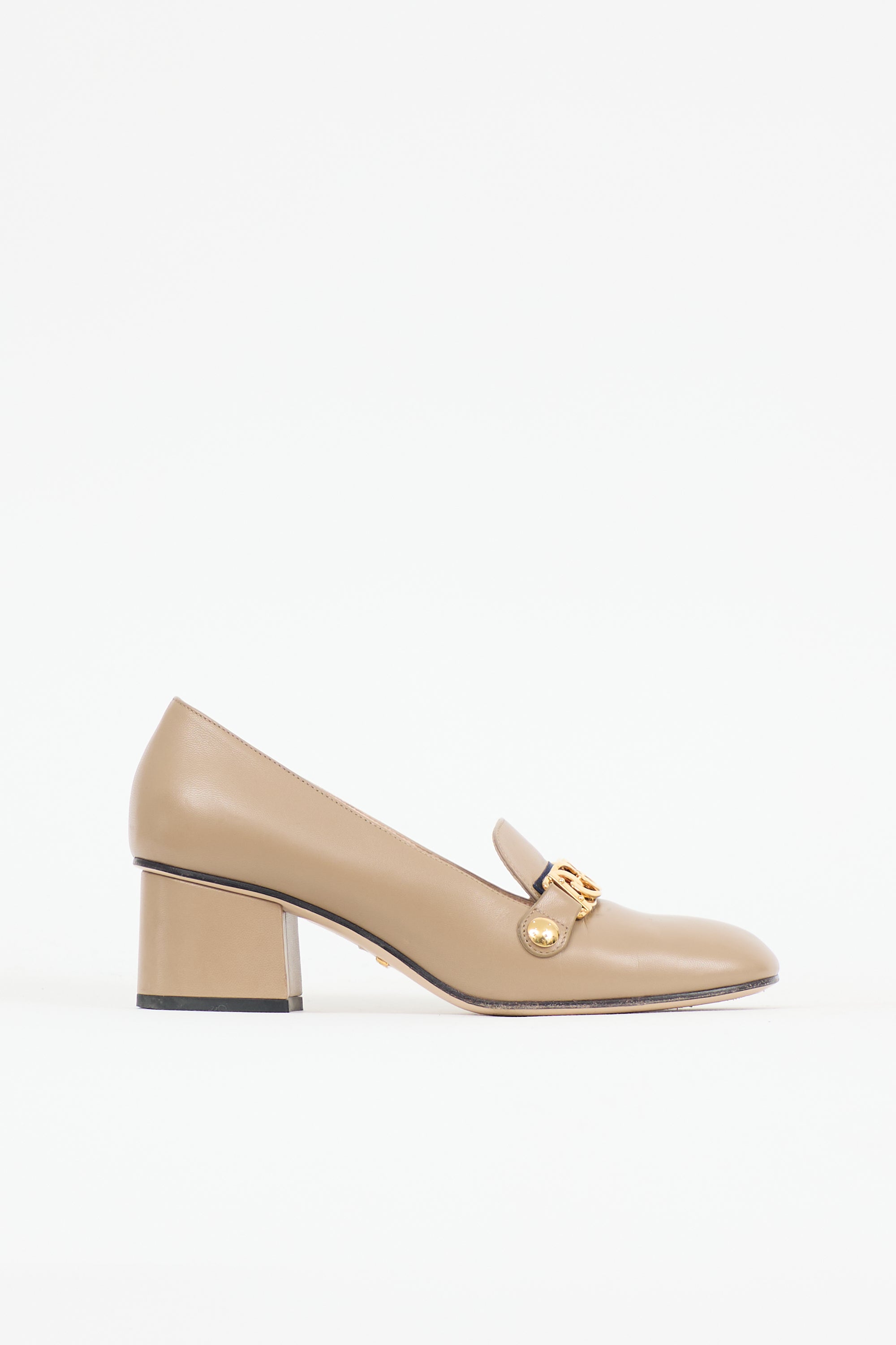 Gucci Leather Chain Pump