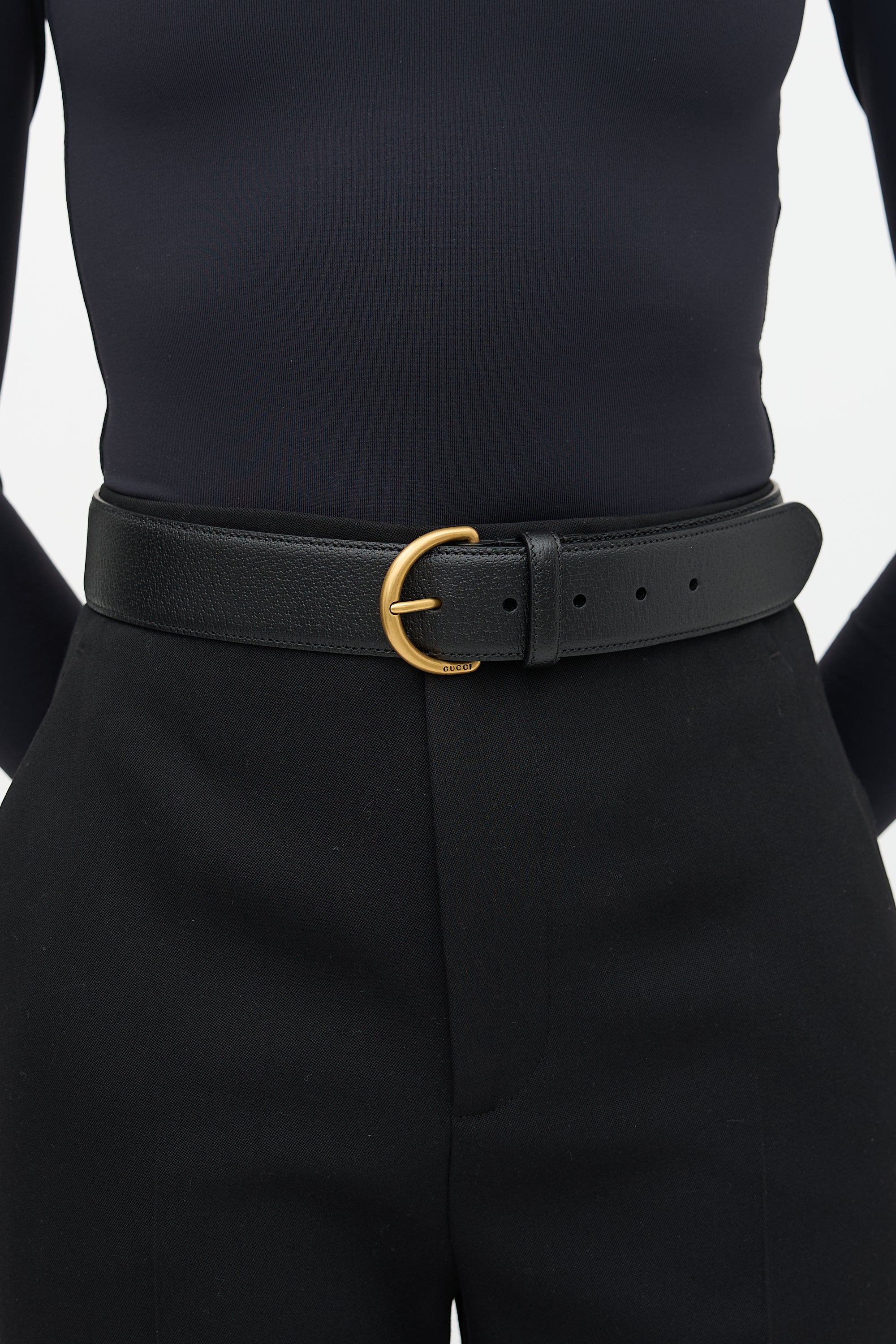 Gucci Leather D-Ring Buckle Belt