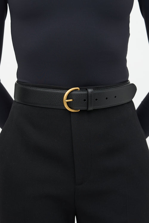 Gucci Leather D-Ring Buckle Belt