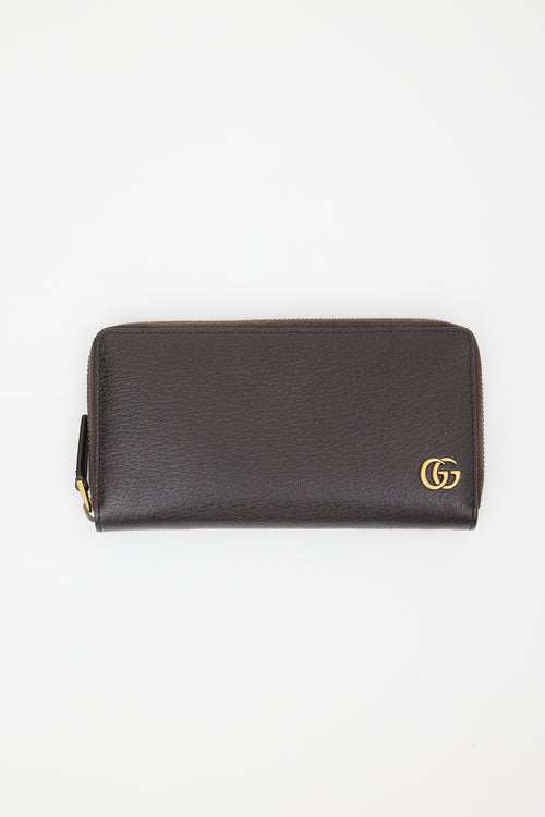 Gucci Leather GG Marmont Zip Wallet