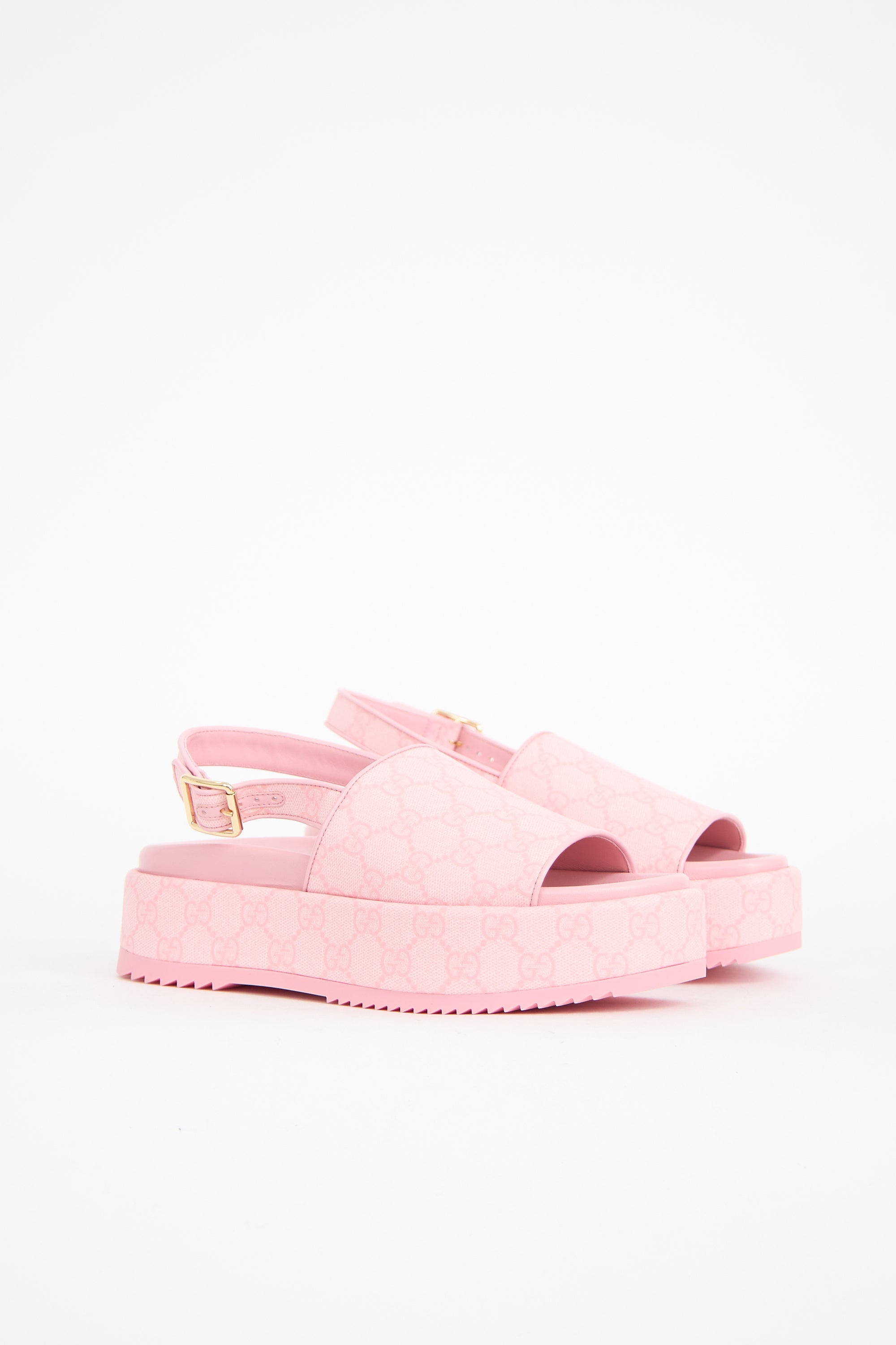 Gucci Leather GG Slingback Sandal