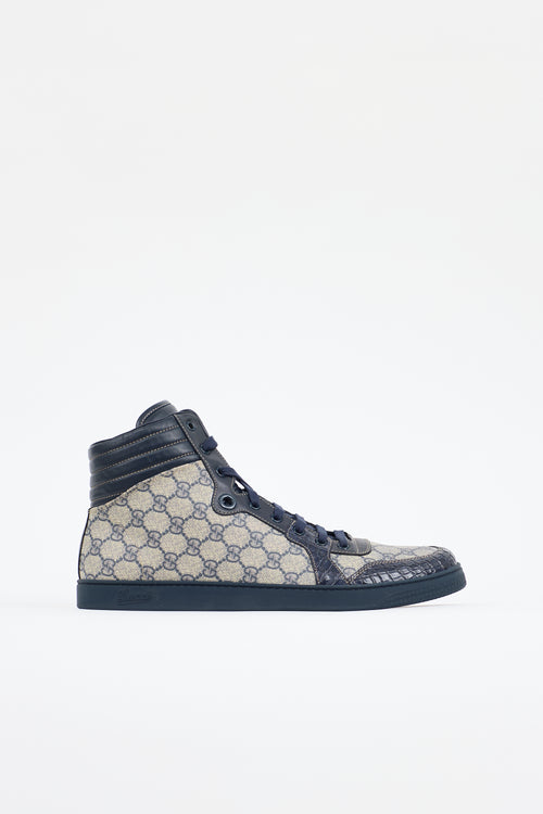 Gucci Leather GG Supreme High Top Sneaker