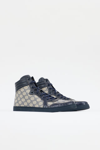 Gucci Leather GG Supreme High Top Sneaker