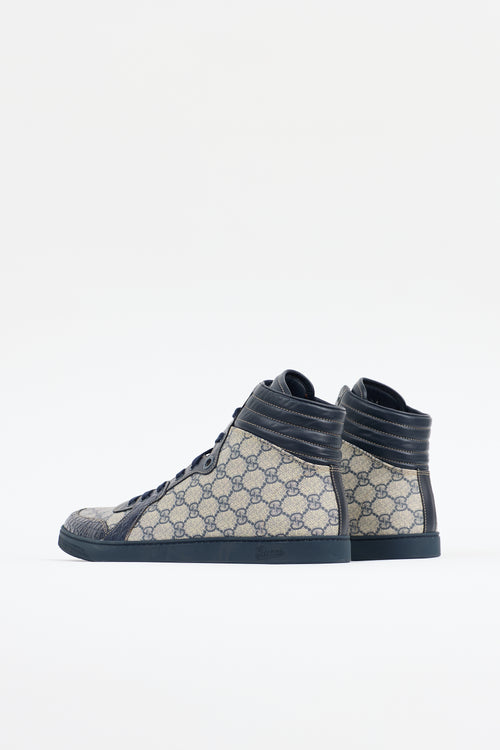Gucci Leather GG Supreme High Top Sneaker