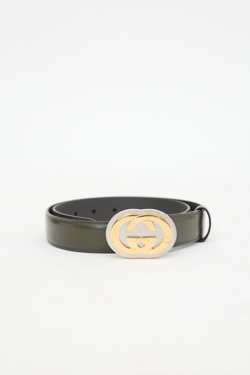 Gucci Leather Interlocking GG Belt