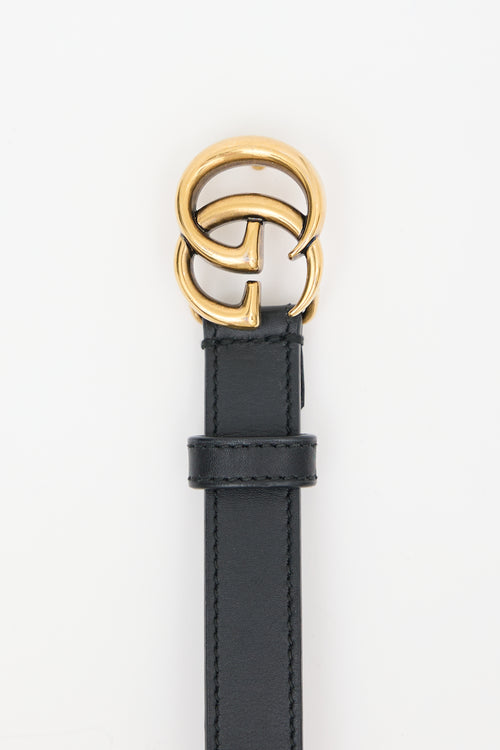 Gucci Leather Marmont GG Slim Belt