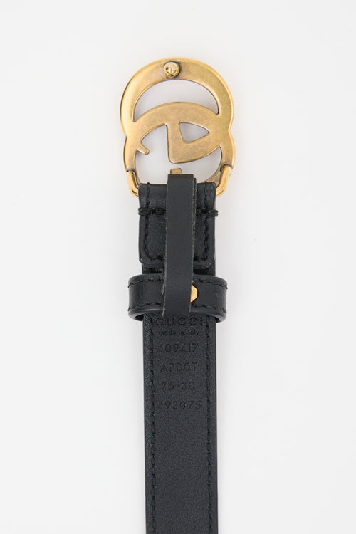 Gucci Leather Marmont GG Slim Belt