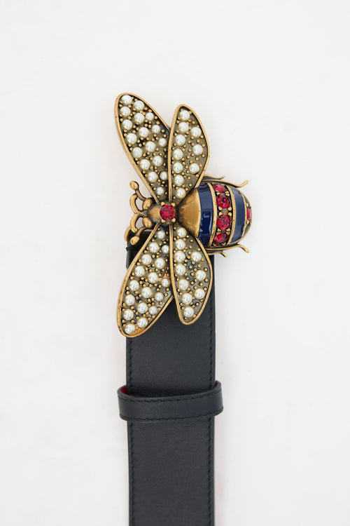 Gucci Leather Queen Margaret Belt
