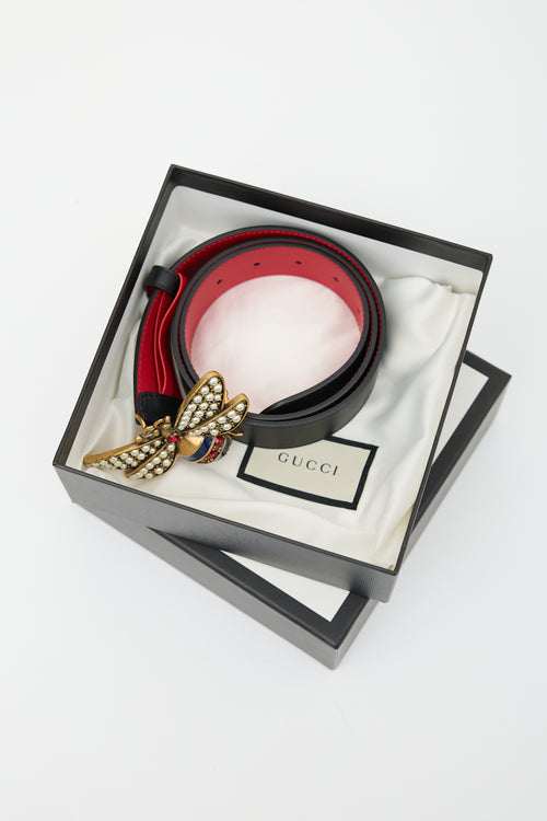 Gucci Leather Queen Margaret Belt