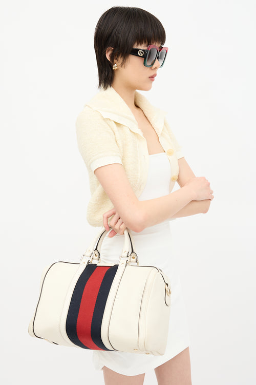 Gucci Leather Web Joy Boston Bag