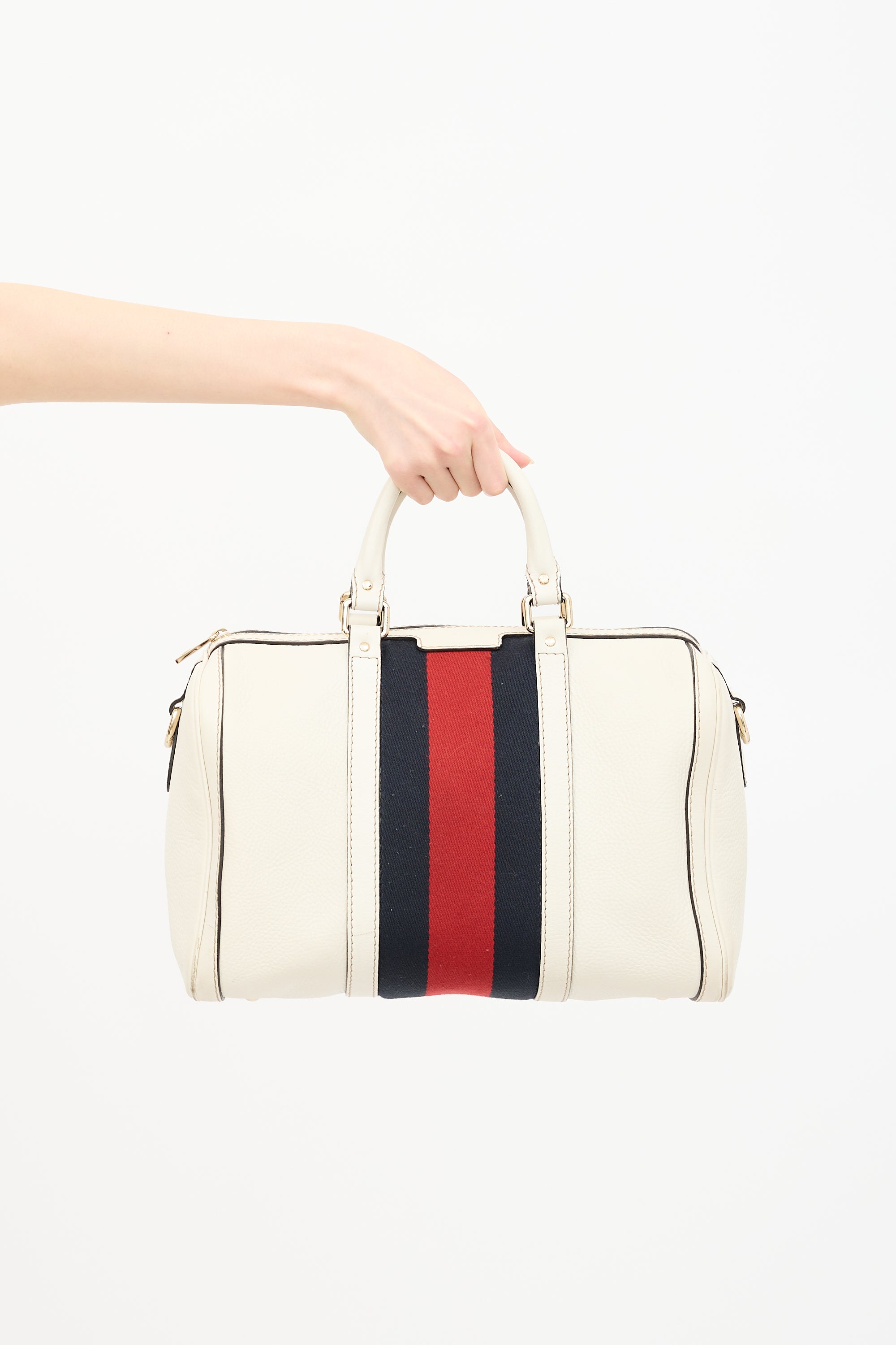 Gucci Leather Web Joy Boston Bag