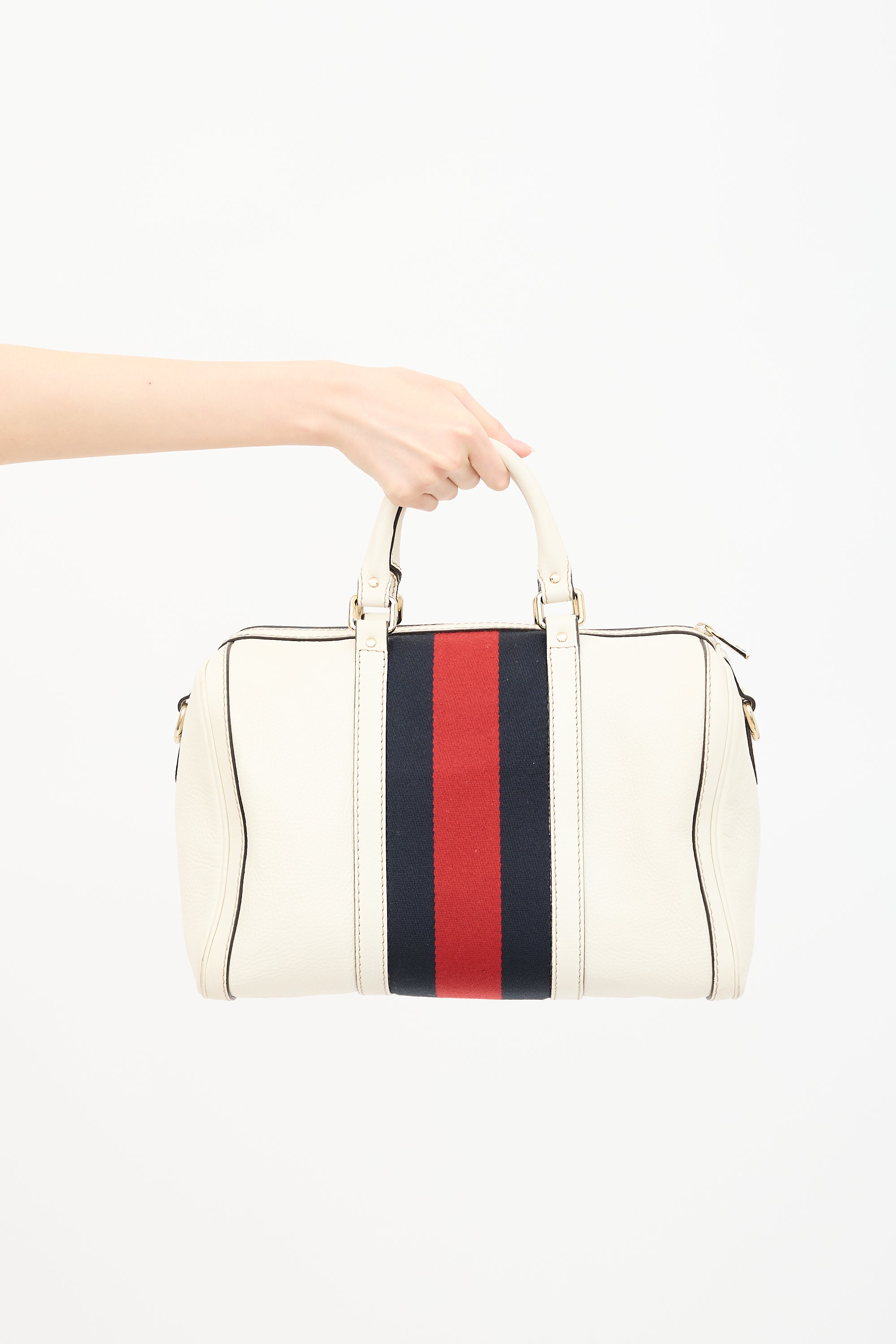 Gucci Leather Web Joy Boston Bag