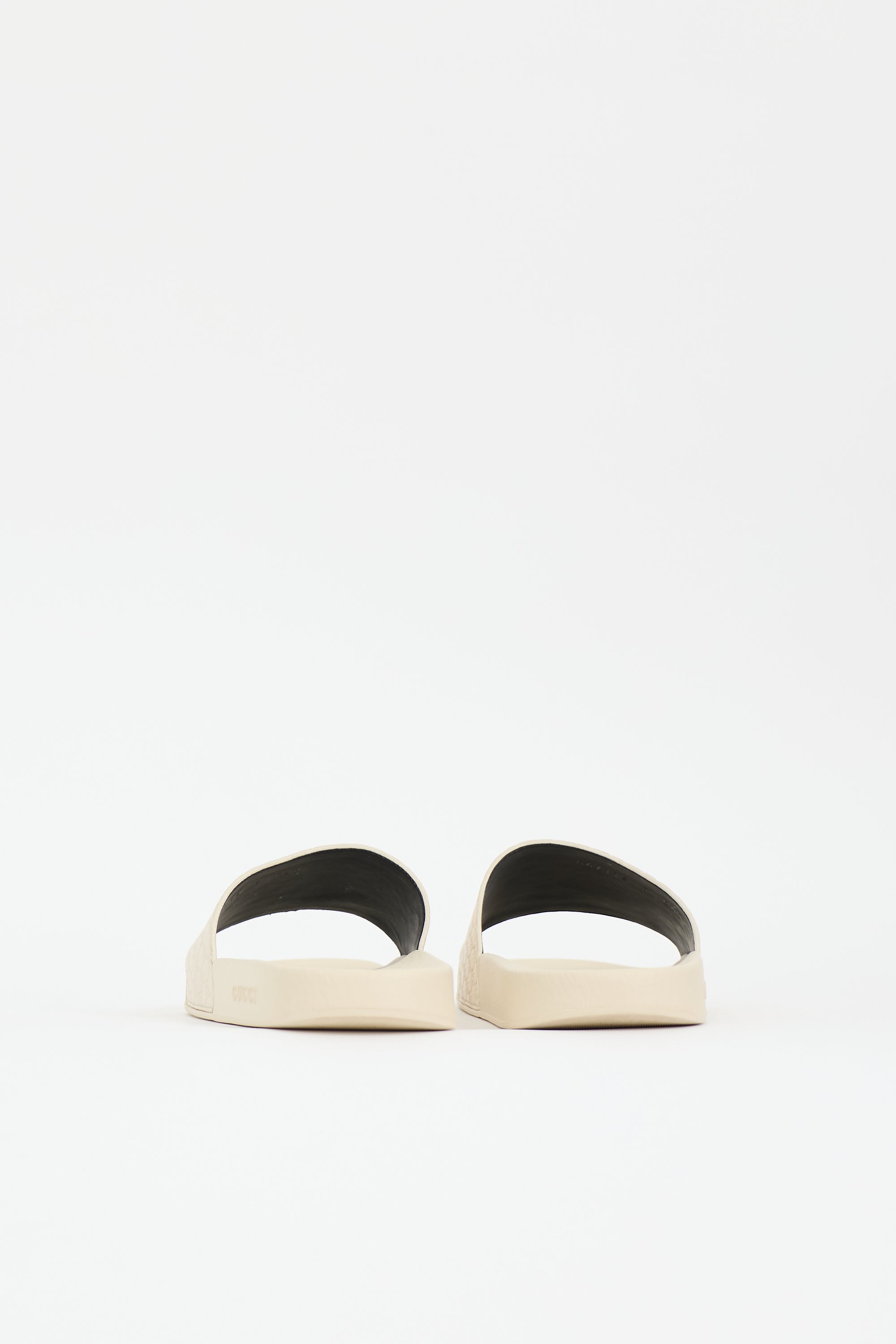 Gucci Leather & Rubber Microguccissima GG Slide