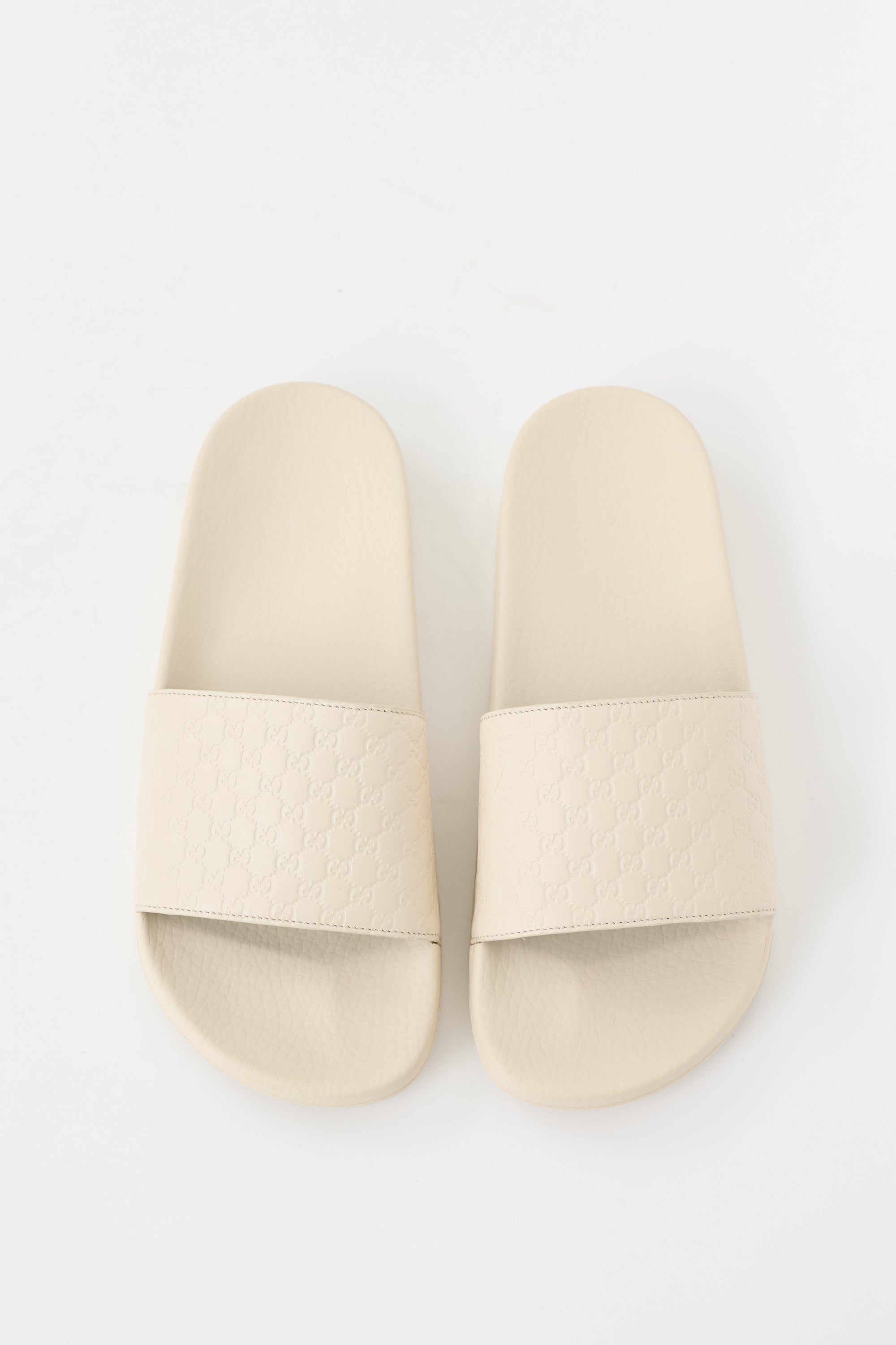Gucci Leather & Rubber Microguccissima GG Slide