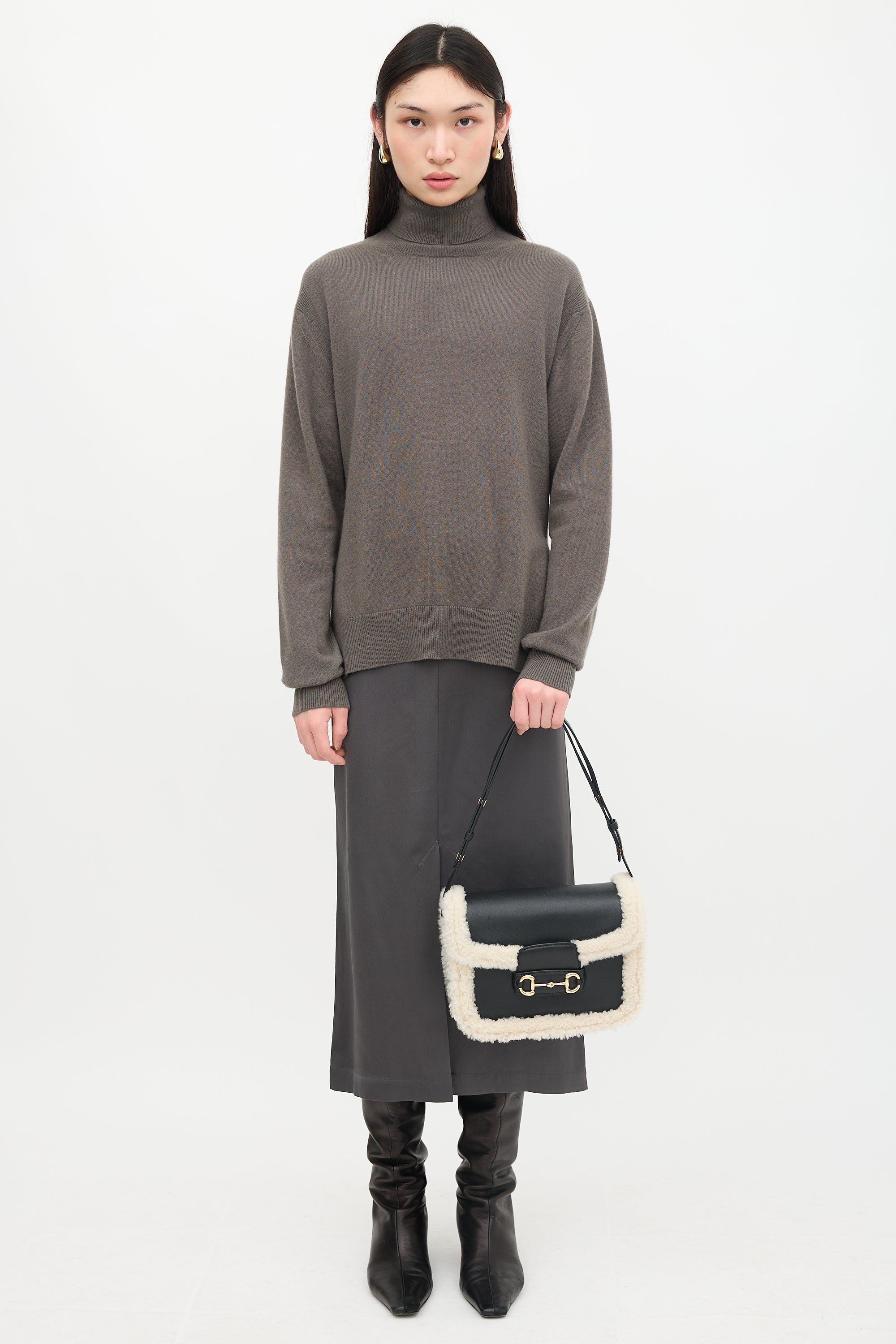 Gucci Leather & Shearling 1955 Bag