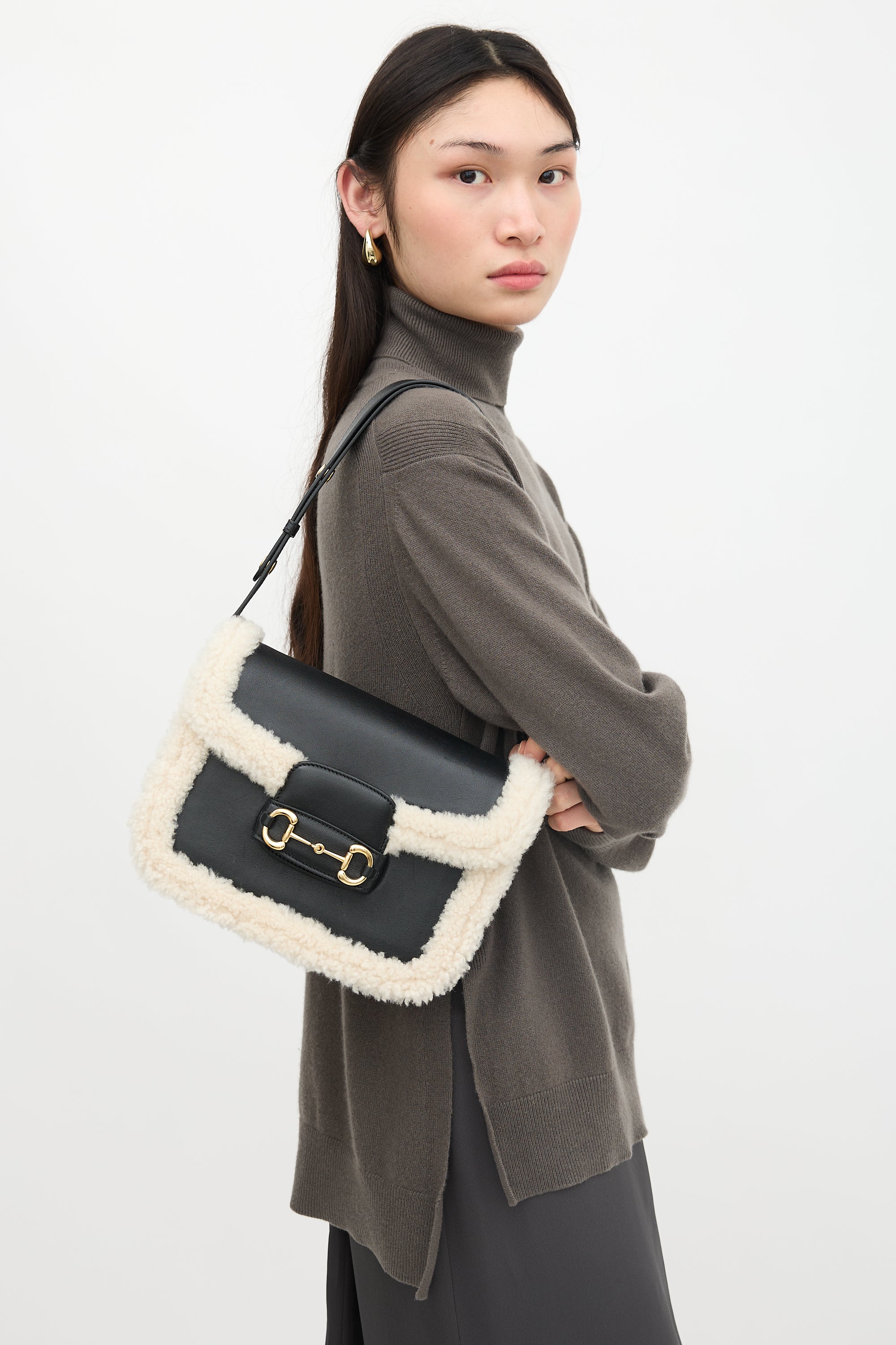 Gucci Leather & Shearling 1955 Bag