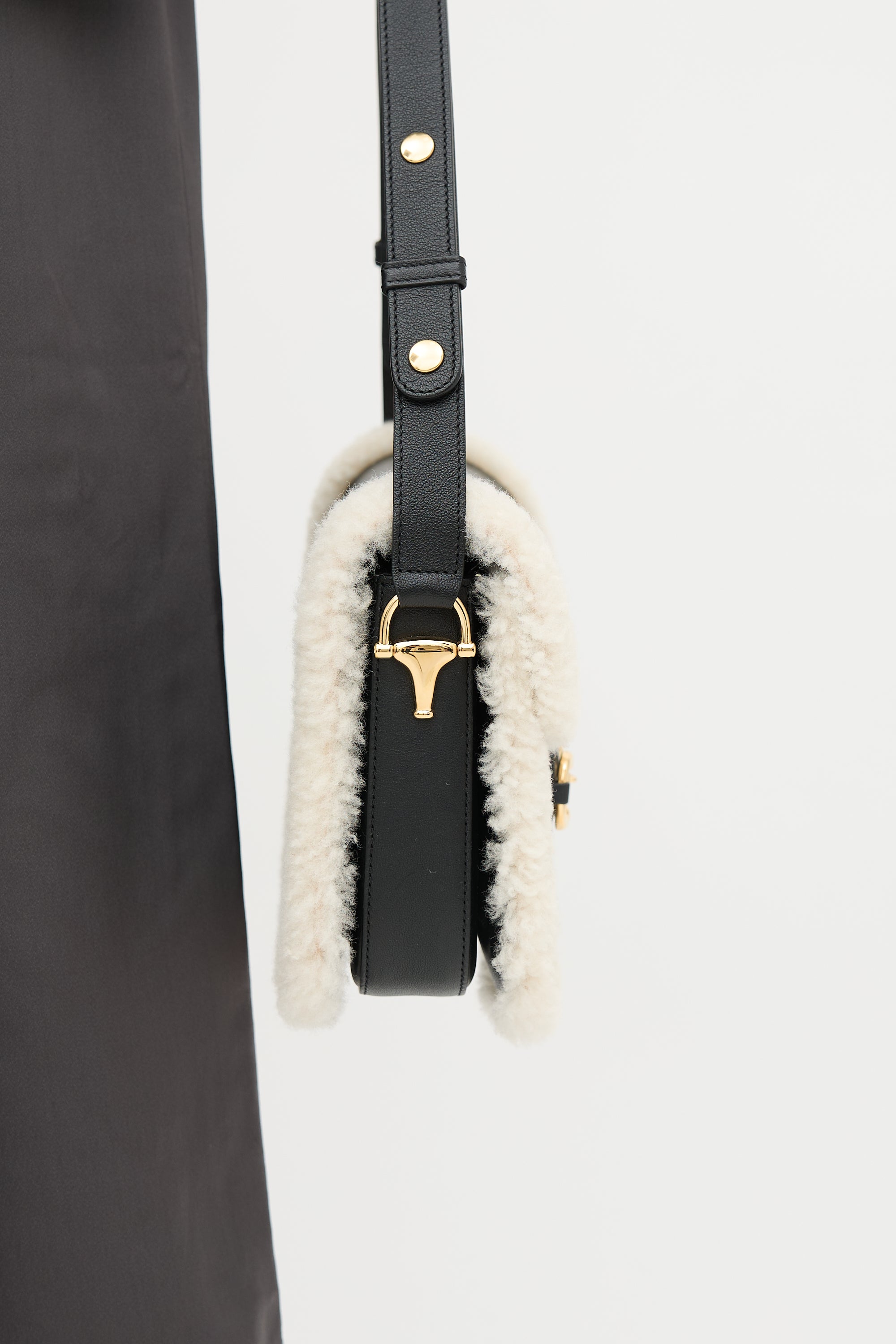 Gucci Leather & Shearling 1955 Bag