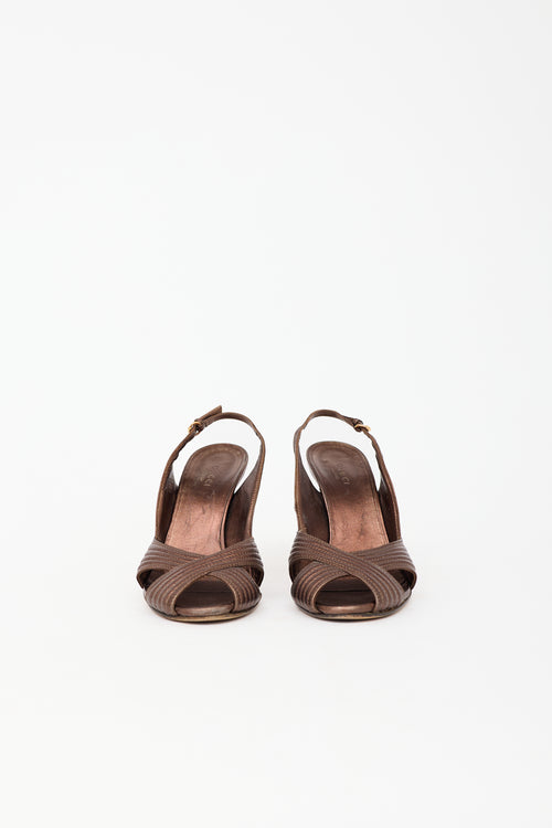 Gucci Metallic Leather Slingback Heel
