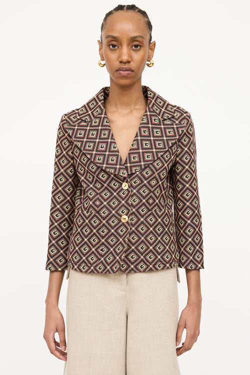 Gucci 2020 Gucci Monogram Cropped Blazer