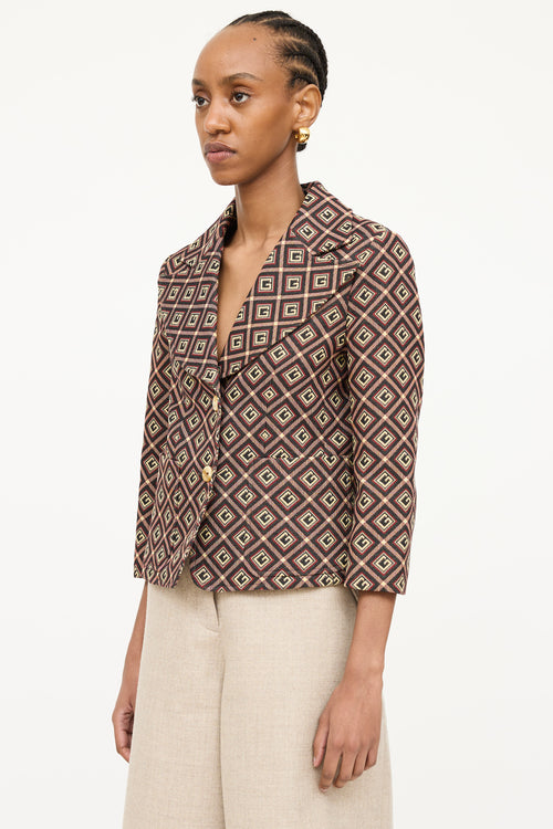 Gucci 2020 Gucci Monogram Cropped Blazer