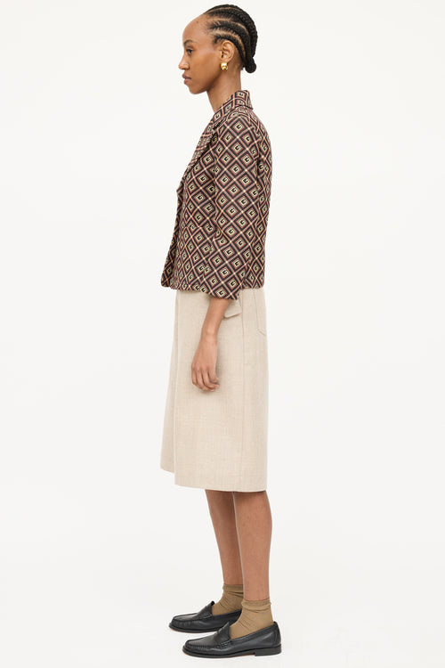 Gucci 2020 Gucci Monogram Cropped Blazer