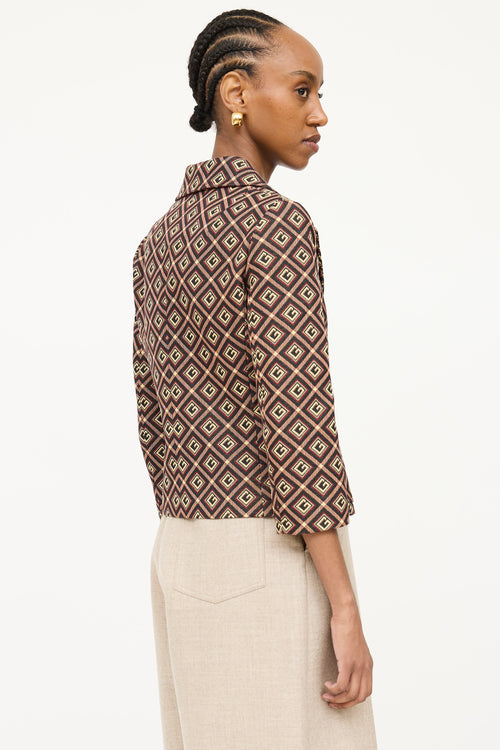 Gucci 2020 Gucci Monogram Cropped Blazer