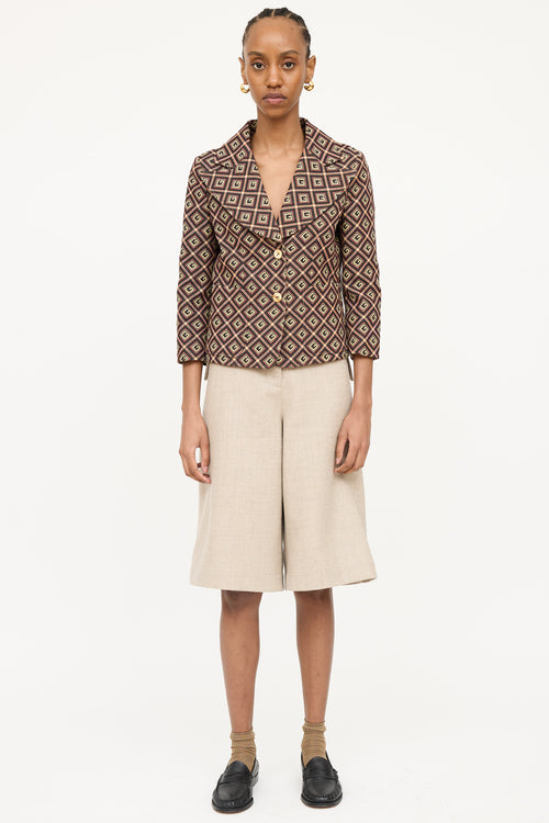 Gucci 2020 Gucci Monogram Cropped Blazer