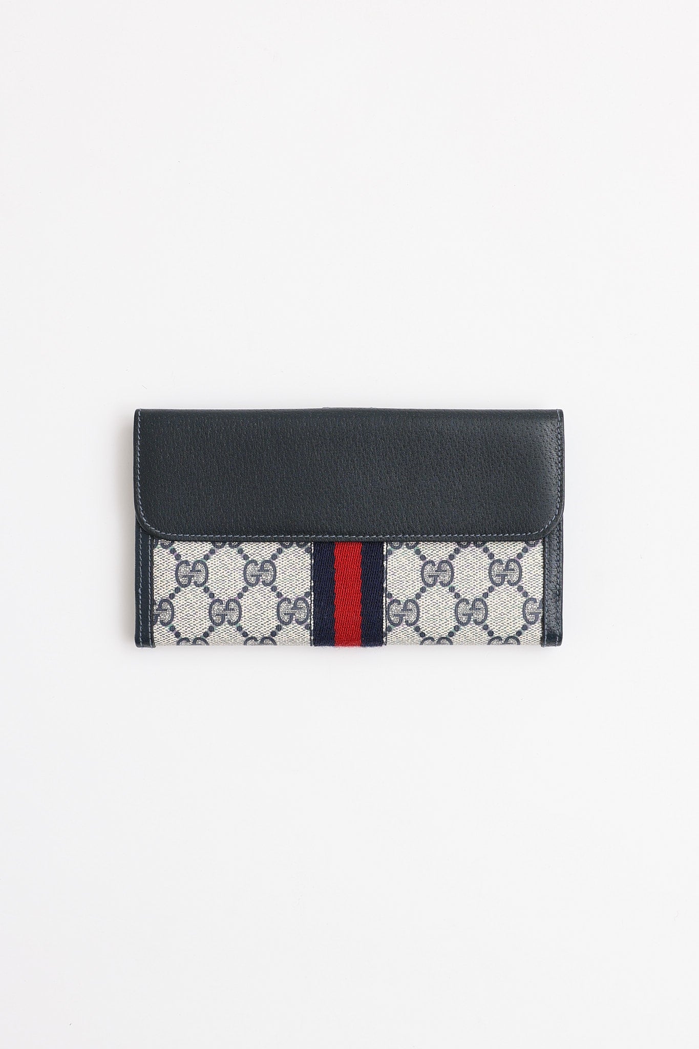 Gucci Monogram Web Long Bi-Fold Wallet