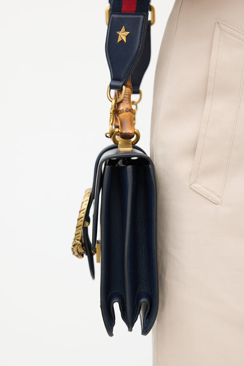 Gucci Navy & Multicolour Leather Dionysus Bamboo Bag