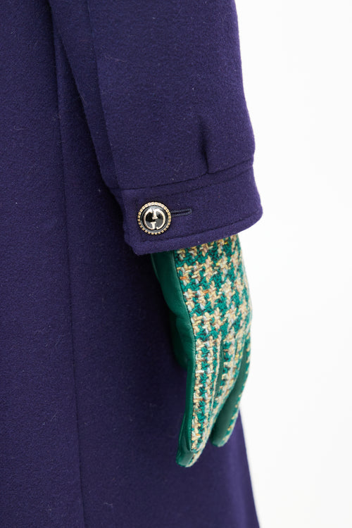 Gucci Navy & Multicolour Wool Coat