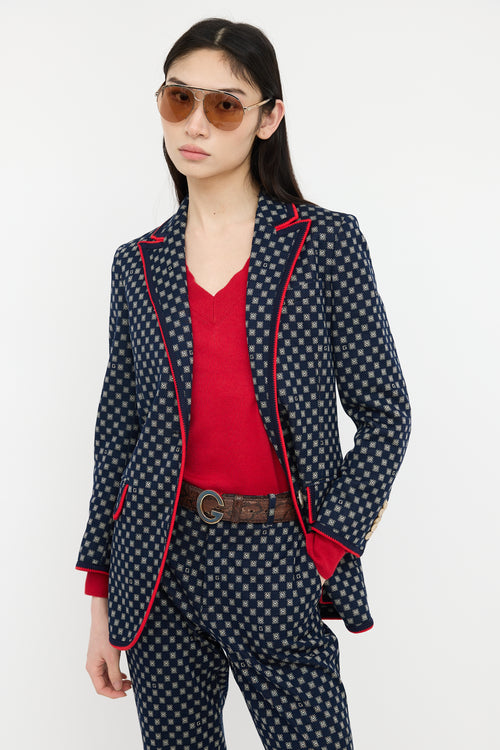 Gucci Geometric Jacquard Blazer