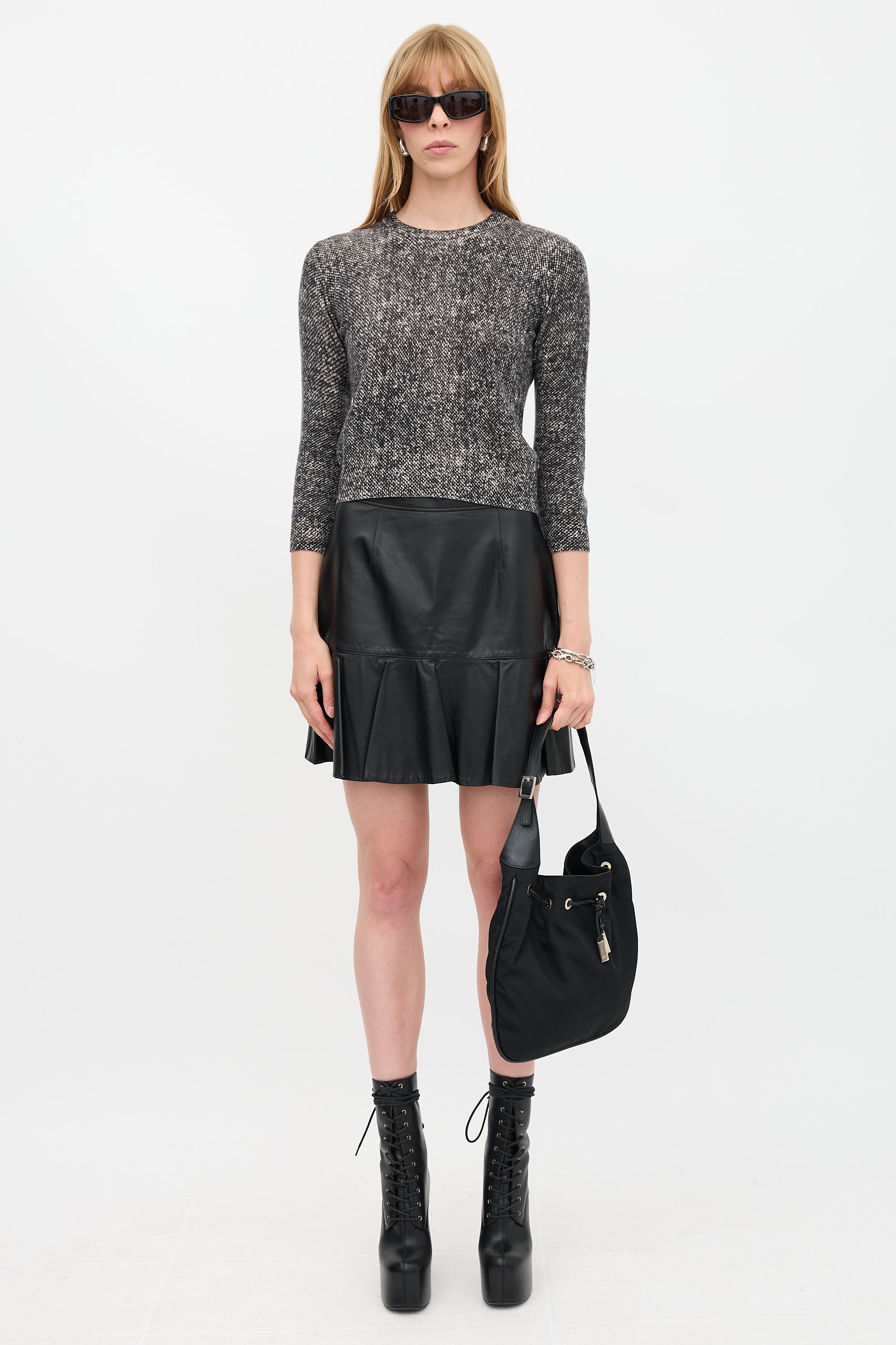 Gucci Nylon Drawstring Shoulder Bag