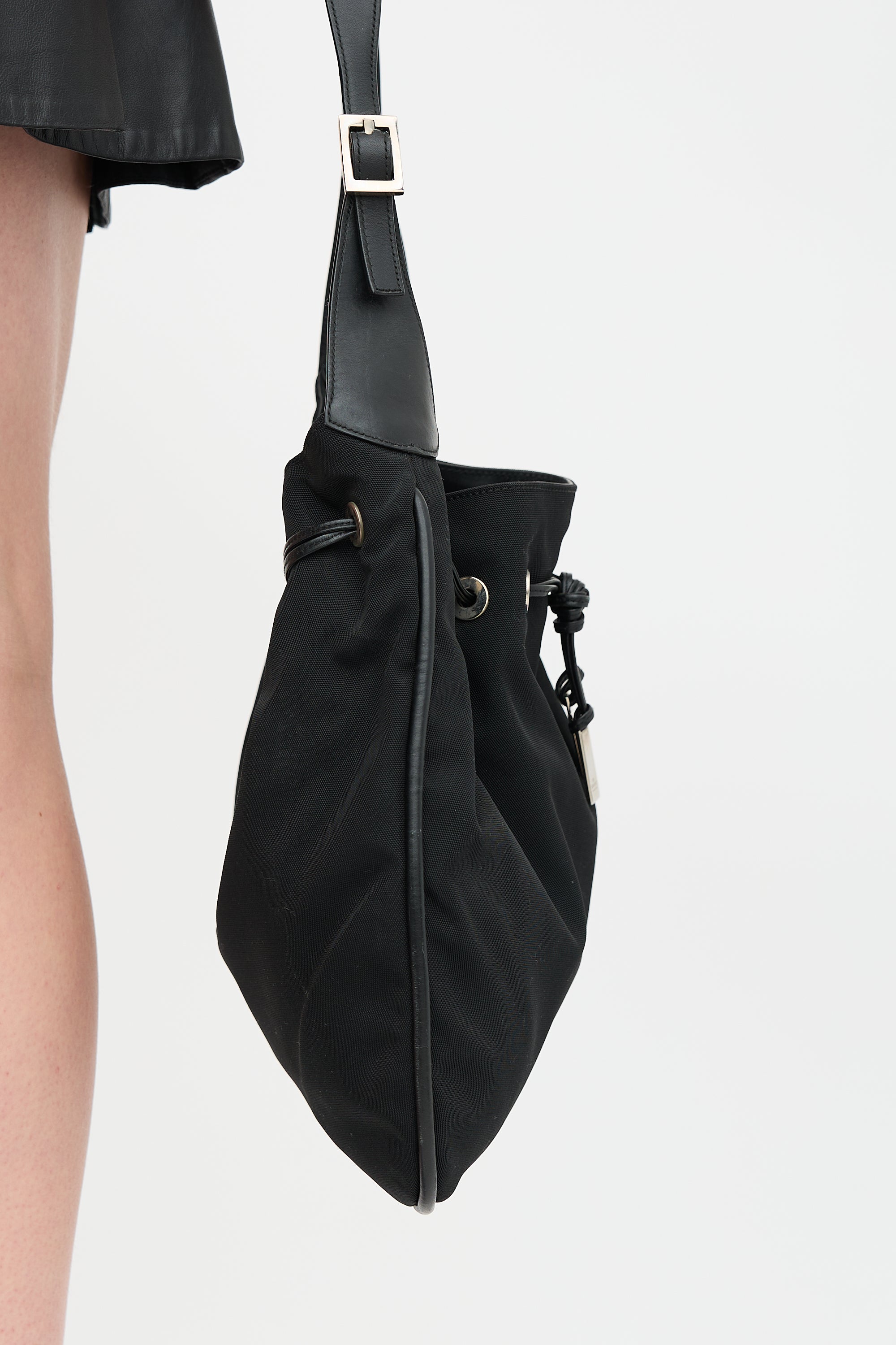 Gucci Nylon Drawstring Shoulder Bag