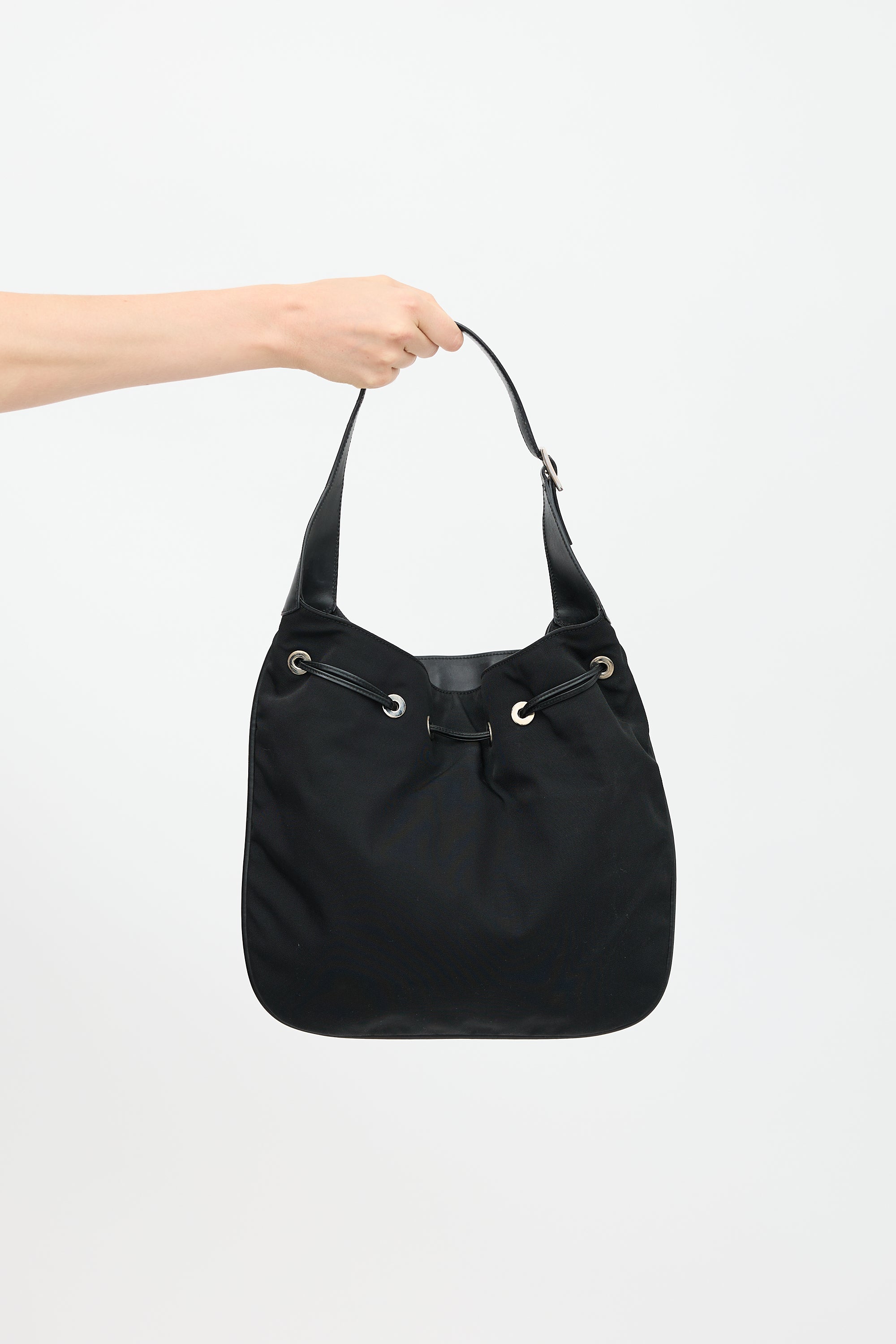 Gucci Nylon Drawstring Shoulder Bag