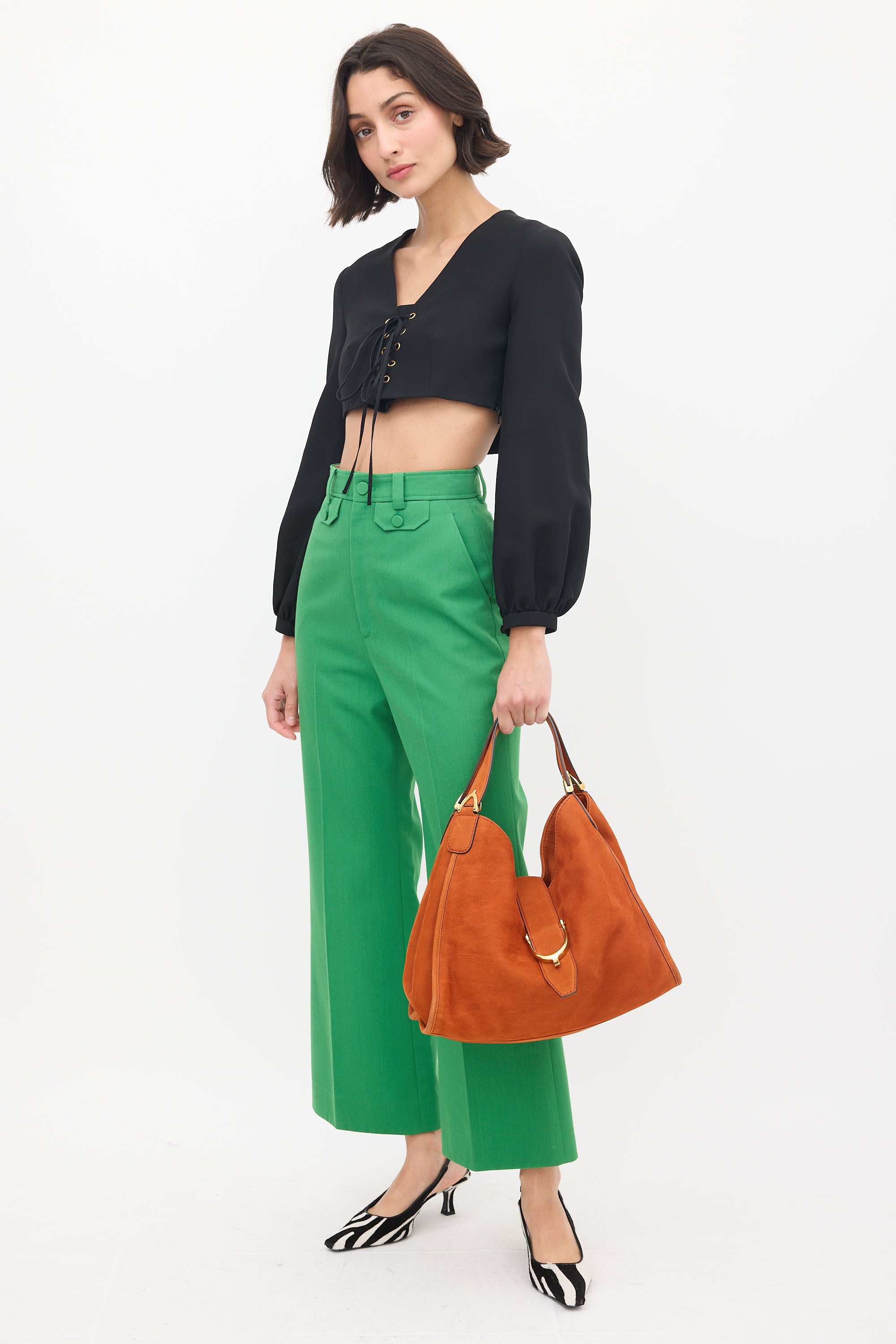 Gucci Orange Suede Stirrup Bag