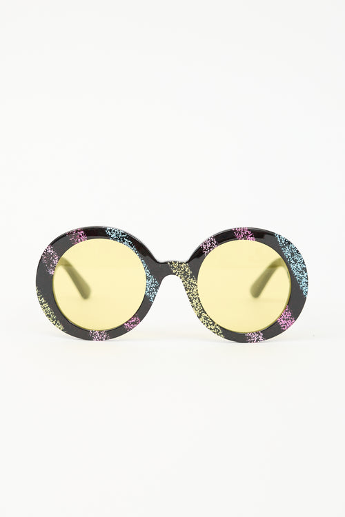 Gucci GG0319S Glitter Circle Sunglasses