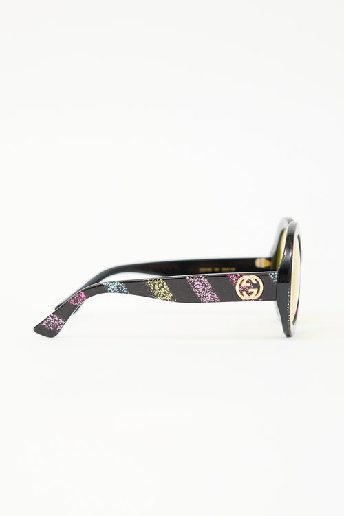Gucci GG0319S Glitter Circle Sunglasses