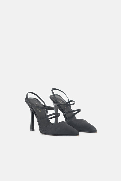 Gucci Satin Pointed Sandal